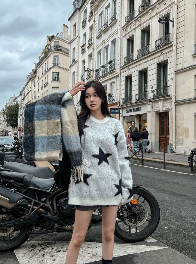 Star loose fit brush knit