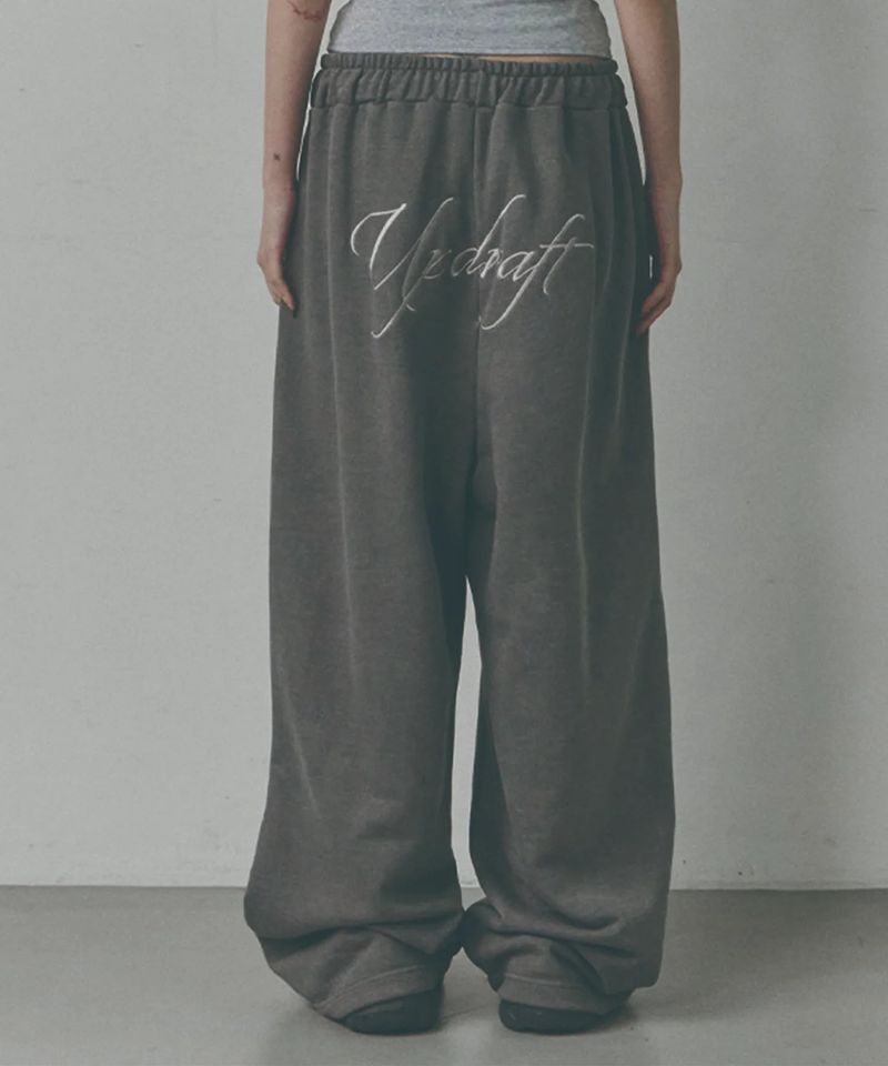 Cut-out Line Rivet Washed Track Pants [Cool Grey]