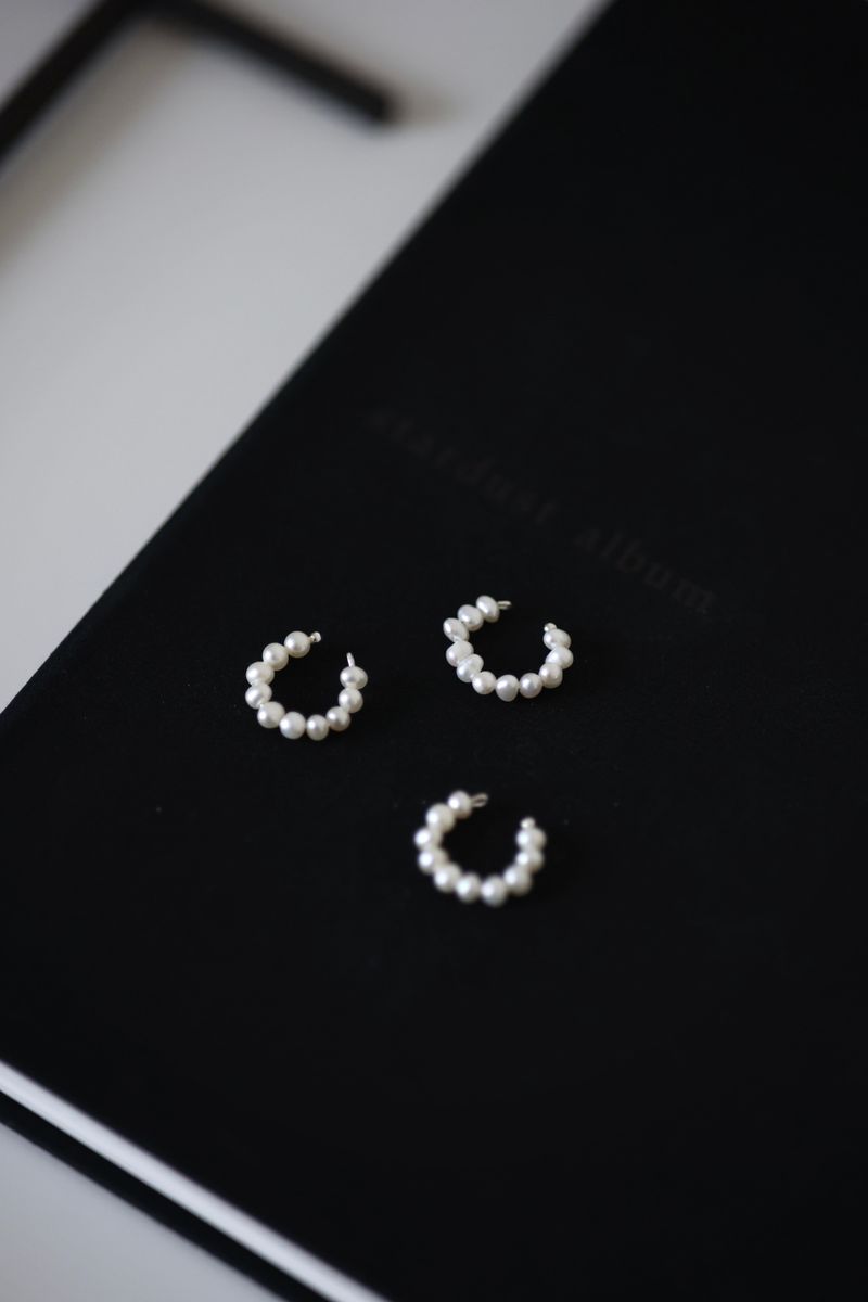 Donuts Pearl Silver 925 Single Clip handmade
