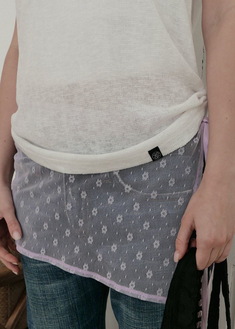 Linen Shirring Sleeveless Top_Ivory