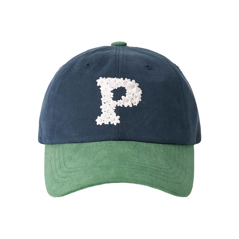 Floral P Logo Ball Cap (Green & Navy)