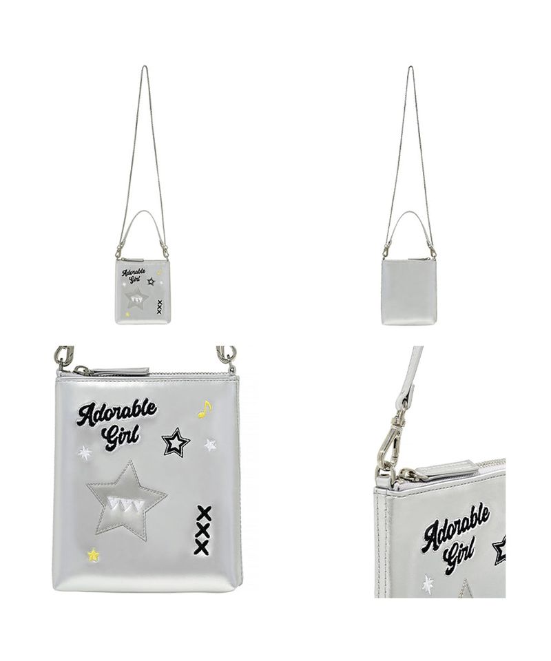 Highteen Metallic Mini Cross Bag _ Silver