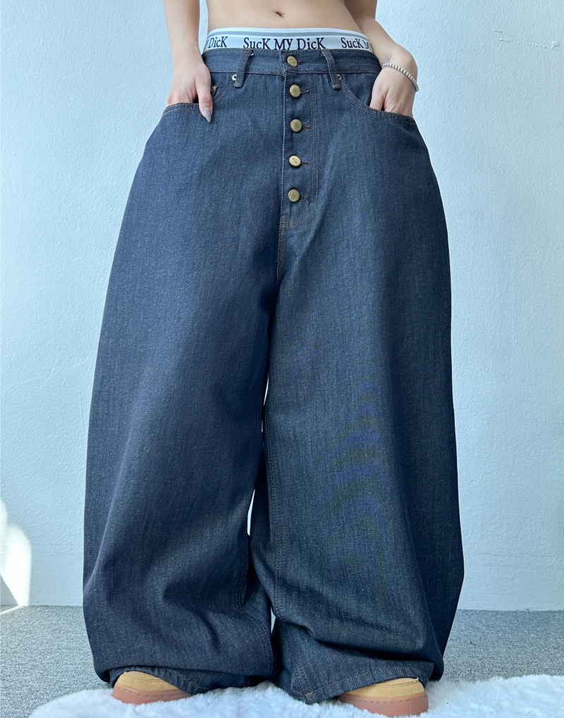 5-BUTTON POINT BALLOON DENIM💙
