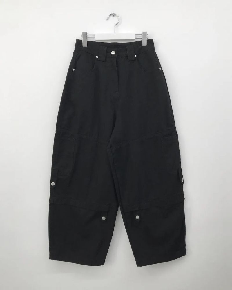 Denp Button Cargo Wide Pants (3color)