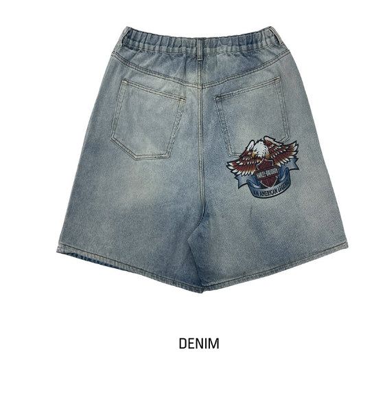 Harley Digital Printed Bermuda Denim Pants