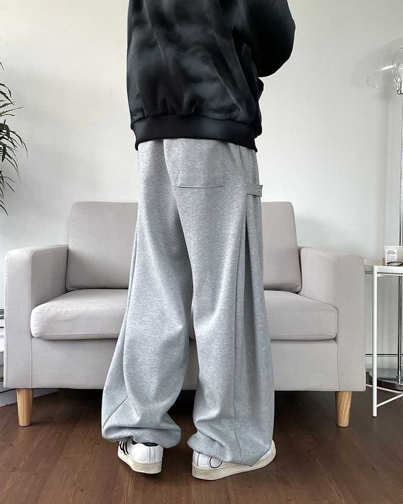 Side Snap Wide Sweatpants