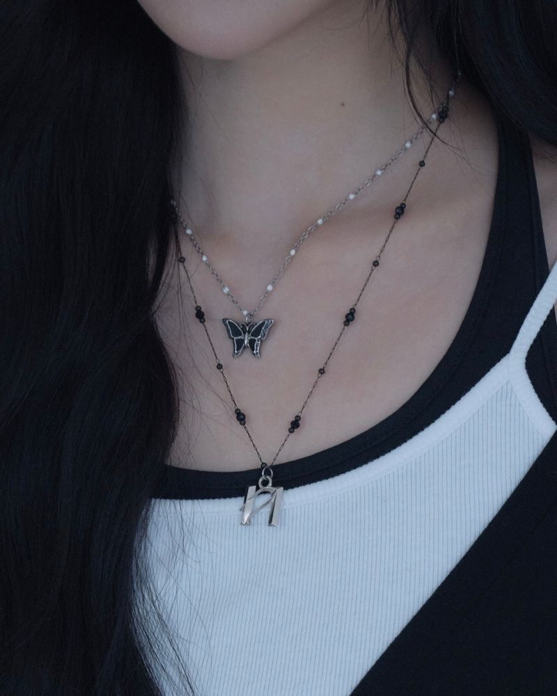 NEWALRIN BUTTERFLY Double-Layer Necklace