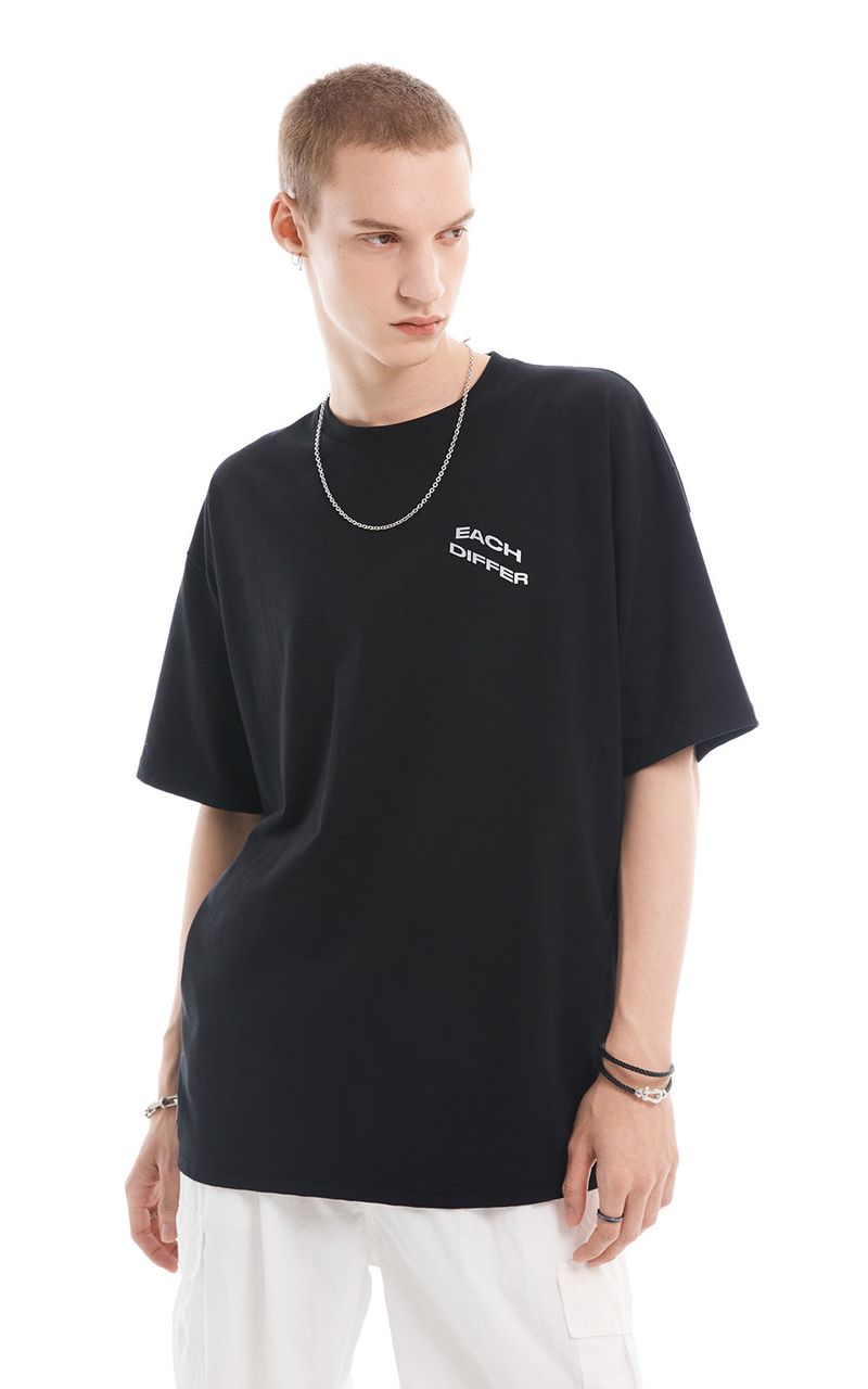 REFLECTIVE OVER SIZE T-SHIRT_BLACK