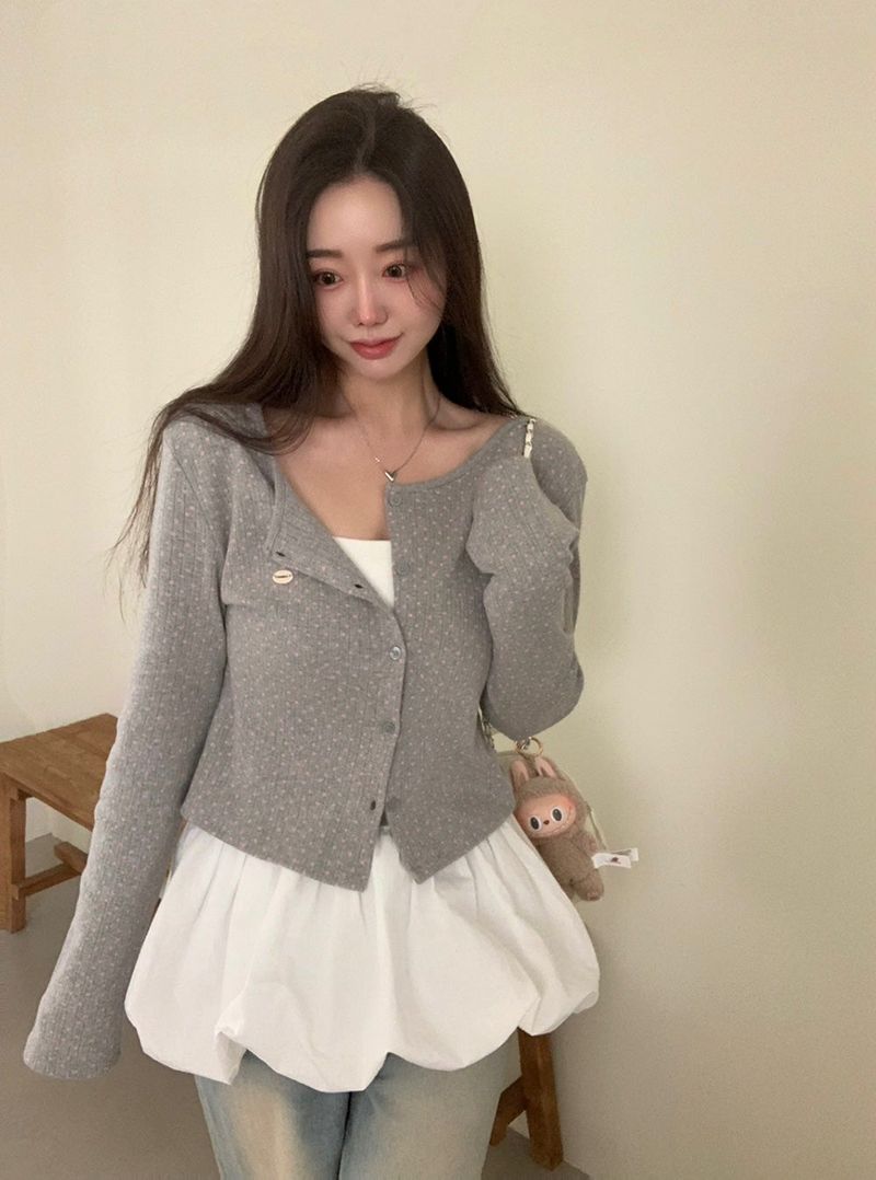 [MADE] Rose Punching Long Sleeve Cardigan