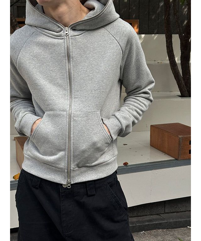 [CROP ITEM] クロップマッスルフィットフードジップアップ(3color)