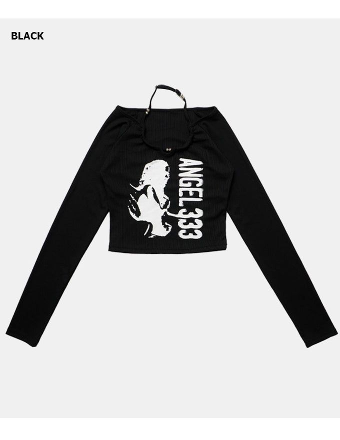 Choker Neck Cropped T-shirt