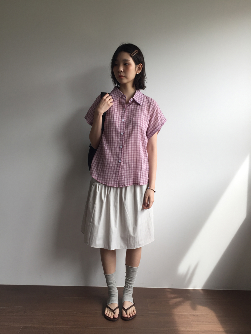 Dolman check shirt (4color)