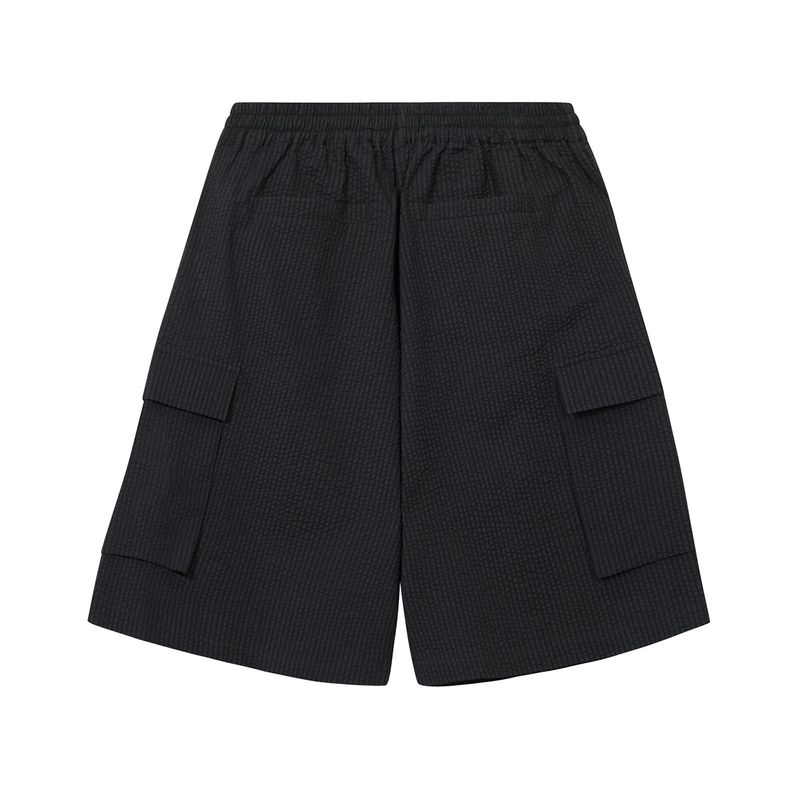 [ULKIN] Seersucker Cargo Bermuda Pants_Charcoal