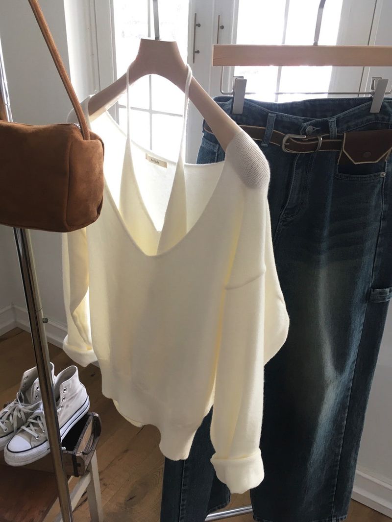 V-Neck Knit & Tank Top Set