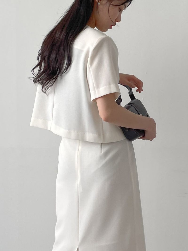 Lara Tweed Short Sleeve Jacket