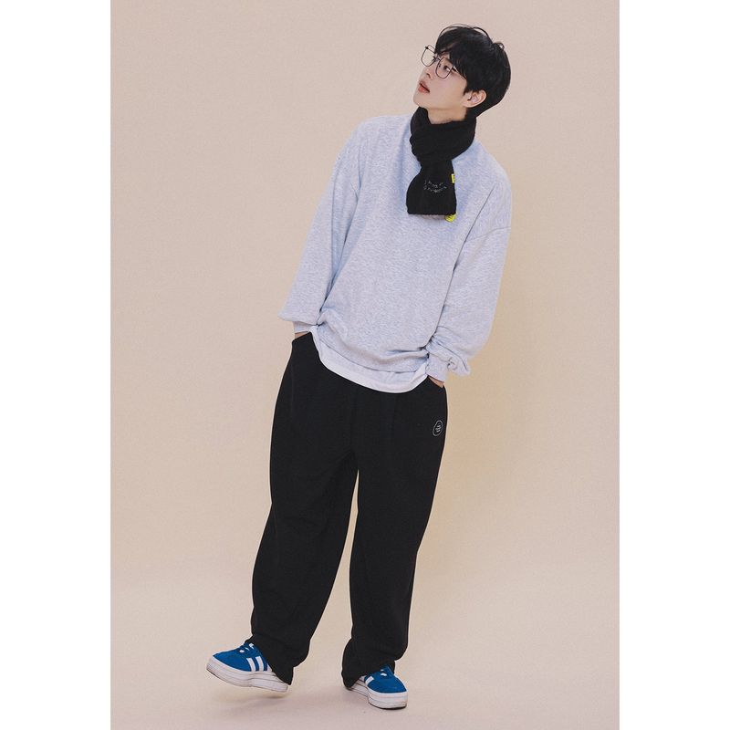 HOLYNUMBER7 X CHOI BYUNGCHAN LETTERING EMBROIDERY MUFFLER_BLACK