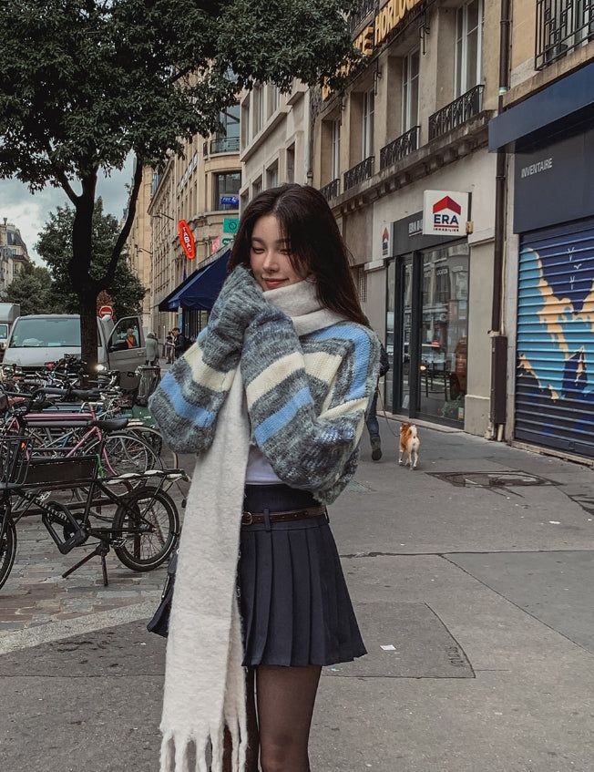 Soap Stripe Two-Way Crop Knit
