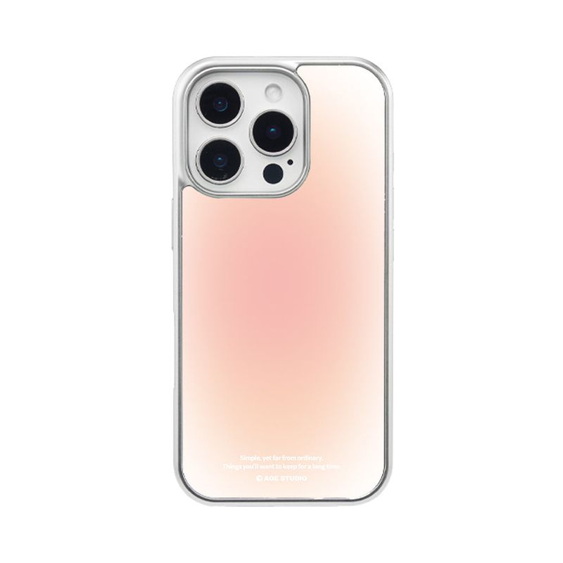 [MADE] silver blusted epoxy bumper case - peach pink