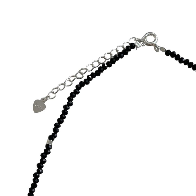 (silver925) Black spinel necklace