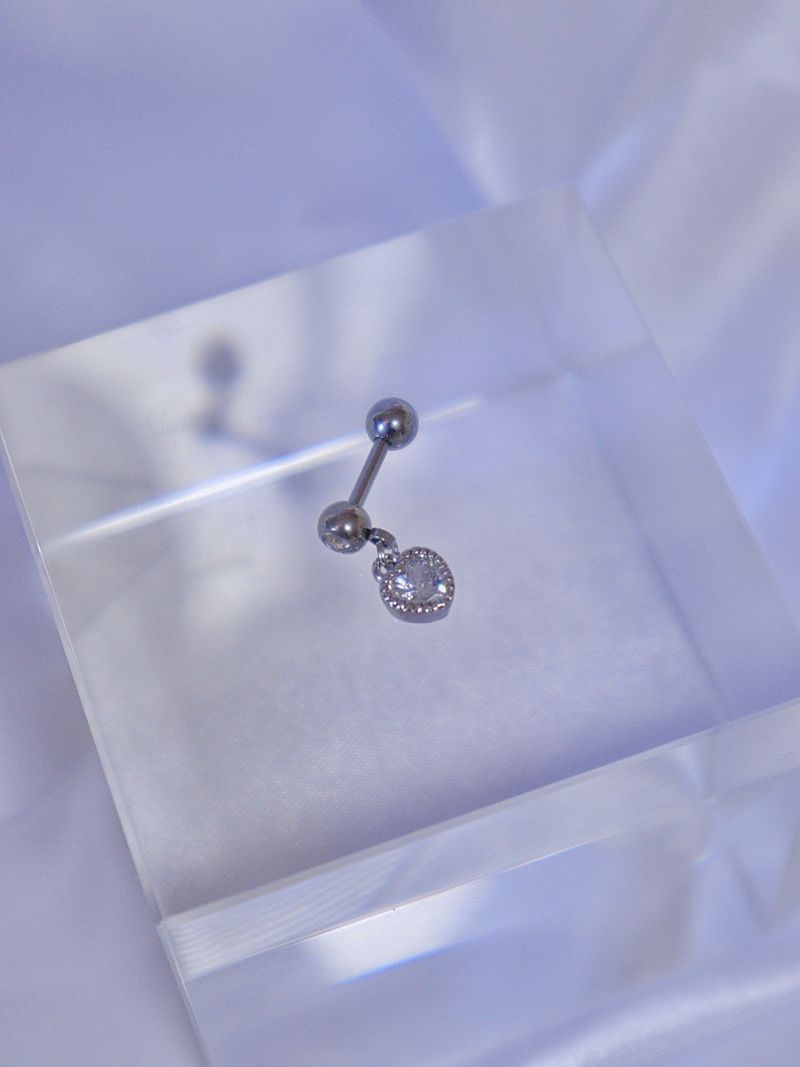All surgical steel heart cubic piercing