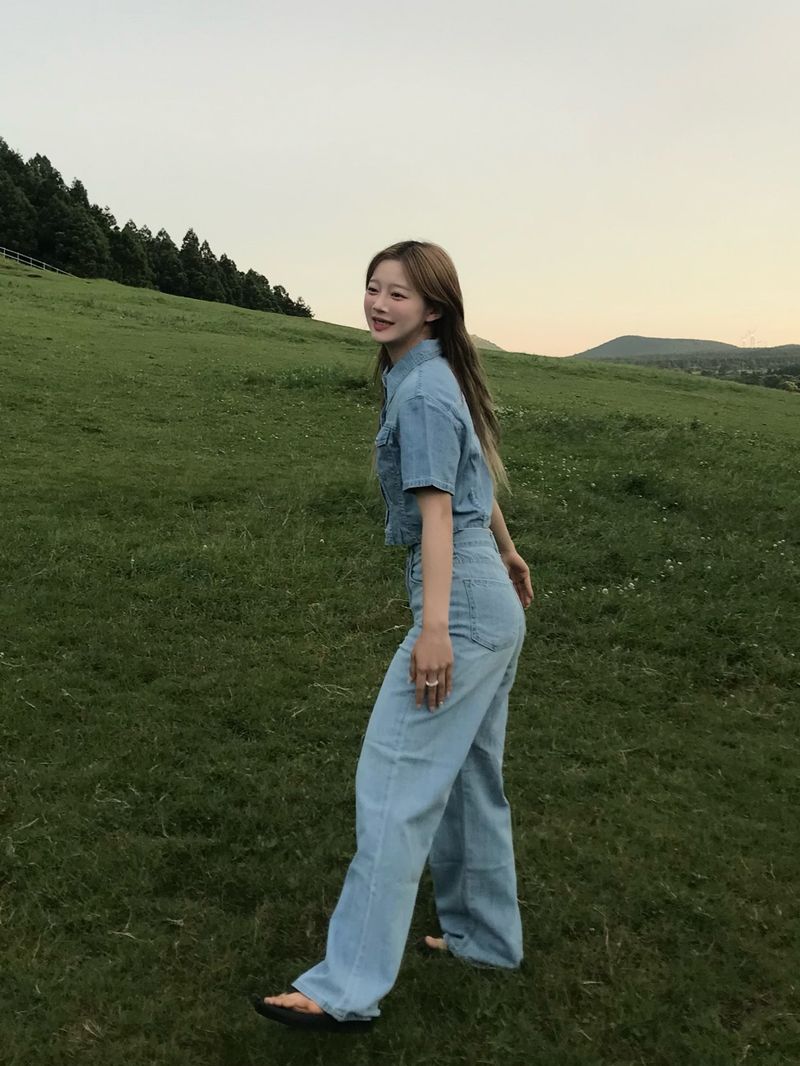 Horizon denim set up pants