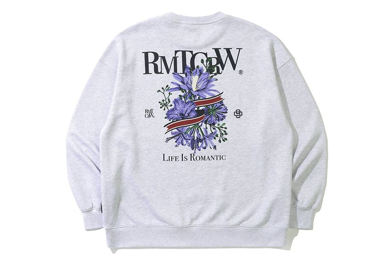 FLOWER RIBBON SWEAT SHIRT_LIGHT GREY