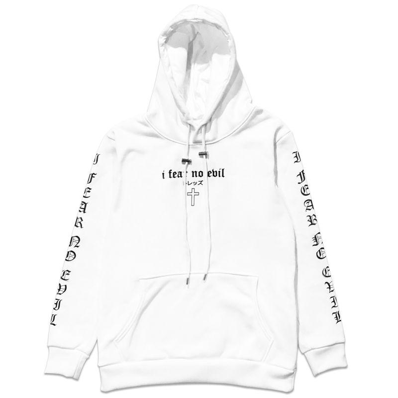 TZWORLDWIDE(トレッズワールドワイド)の「TZ I FEAR NO EVIL HOODIE - WHITE/BLACK(Tops)」