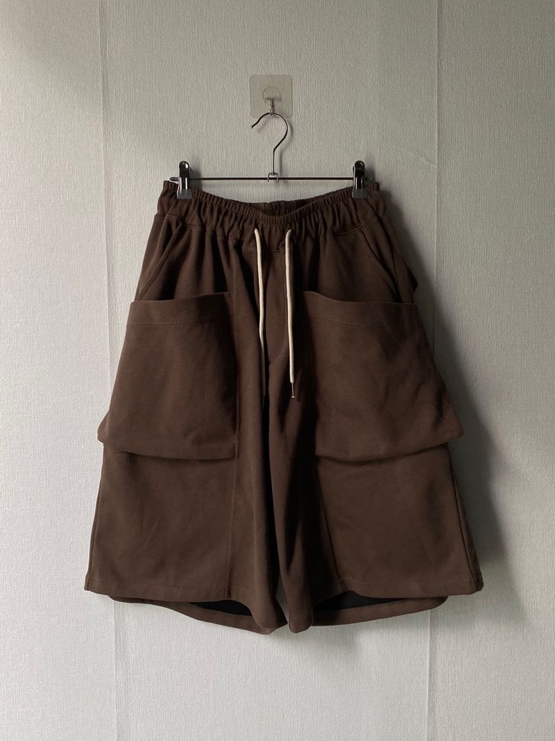 Double solid pocket half pants 3C
