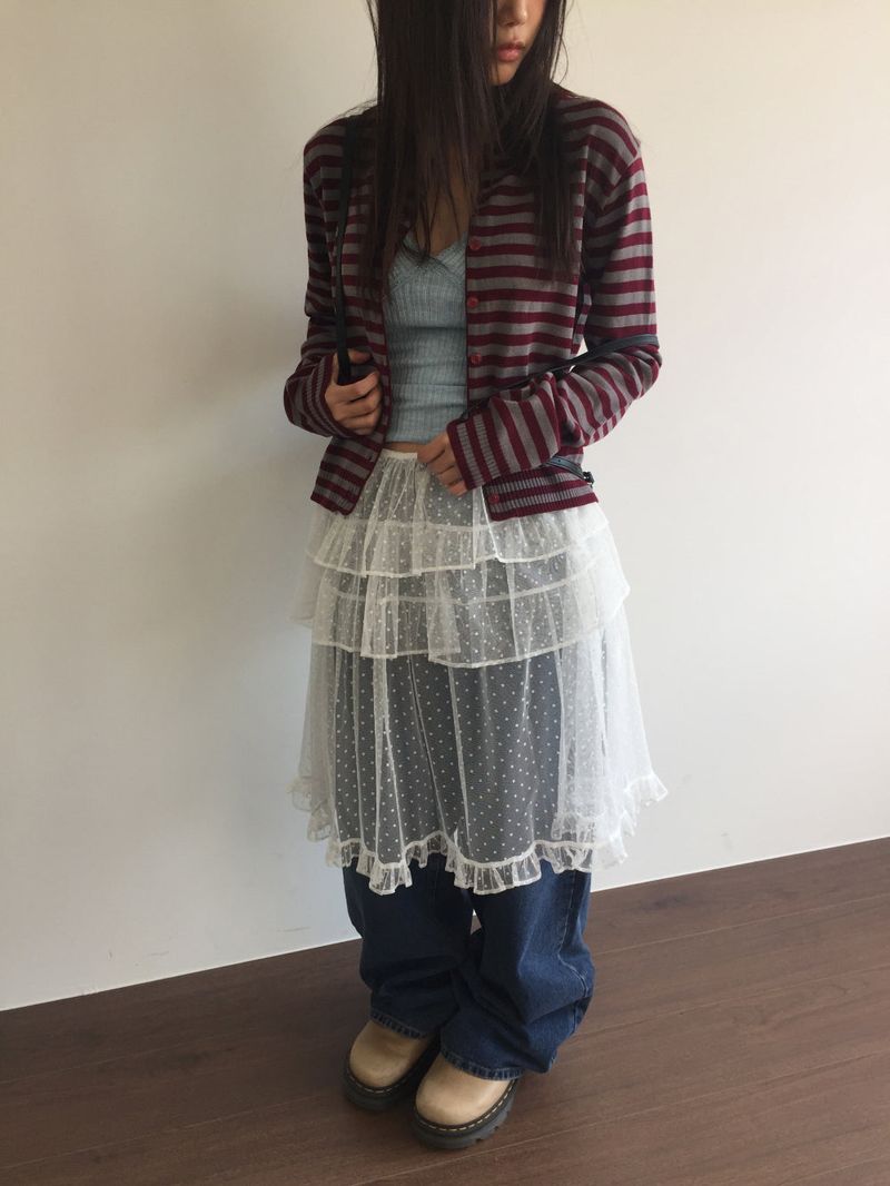 Glass Dot Layer Skirt (3color)
