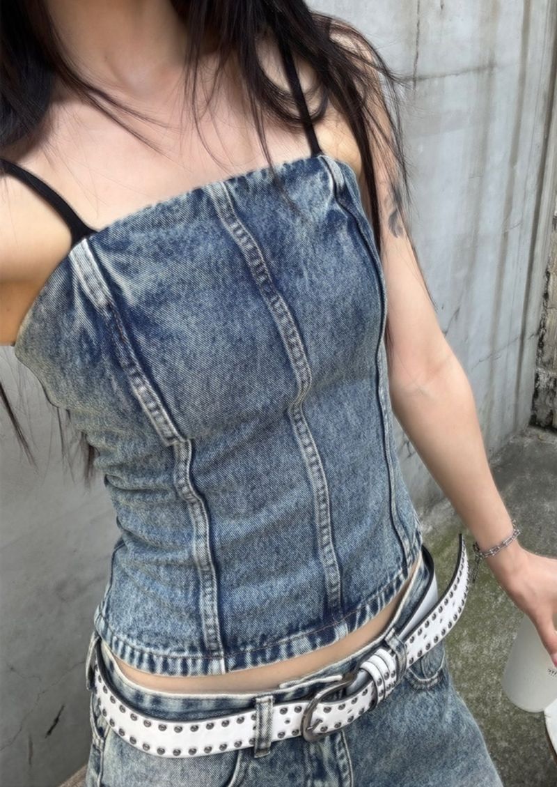 Kitch slit denim top
