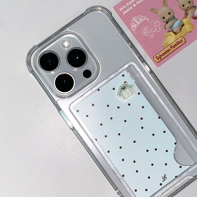 [MADE] RIBBON COTTAGE PHONE CASE MINT (clear pocket)