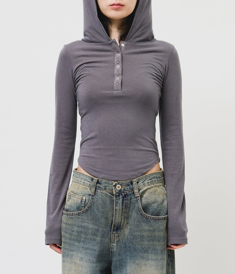 HIFIFNK(ハイファイファンク)の「(W) Roa Stud Hooded Top (3color)(Tops)」