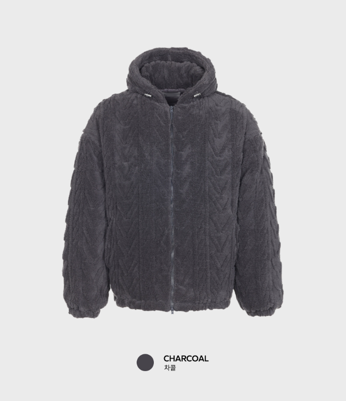Nechis Cable Mink Fur Overfit Hooded Padding