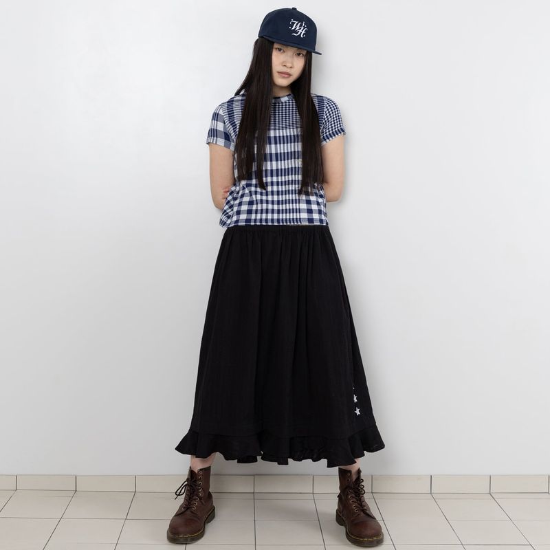 TTTTwister Ruffle Long Skirt - Black
