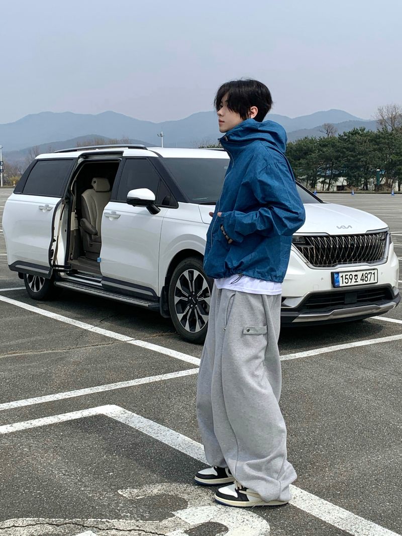 Pinch Side Snap Sweat Pants 6C