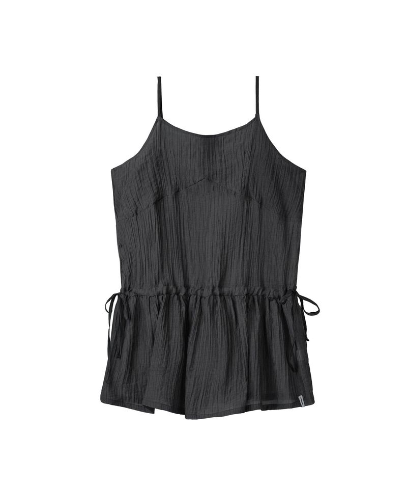 WRINKLE STRING SLEEVELESS ONE-PIECE (DEEP GRAY)