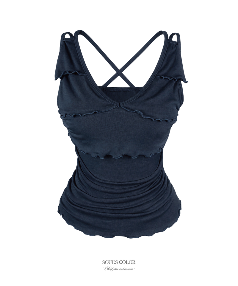 Ballet frill strap top (4color)