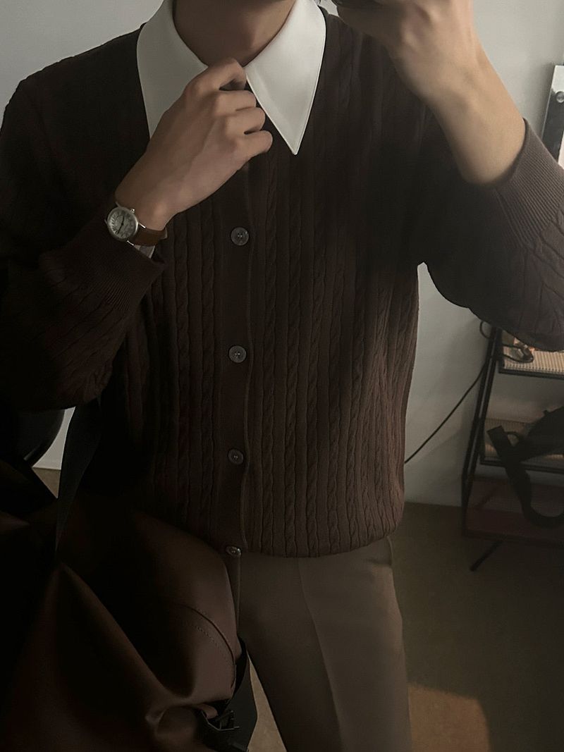 ASCLO Brio Crew Neck Cardigan (9color)