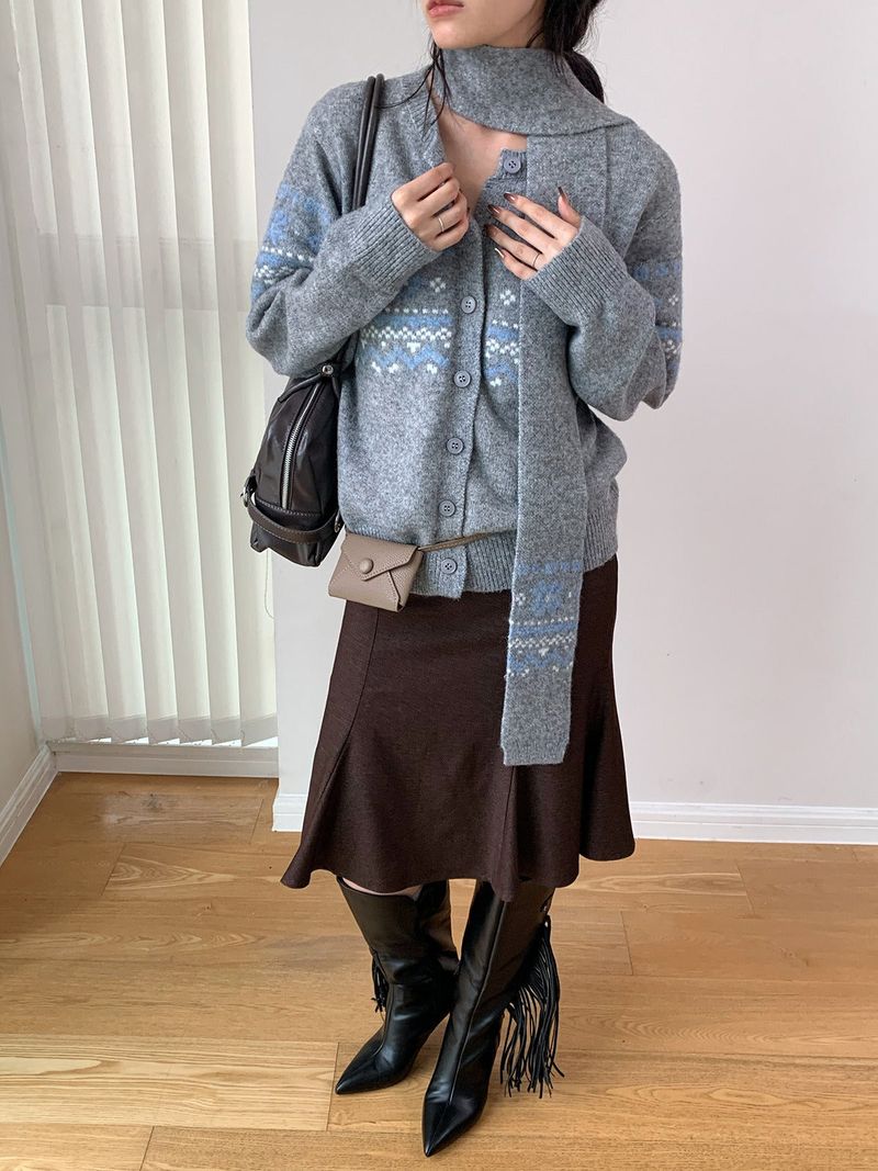 Cabin Nordic Round Knit Cardigan