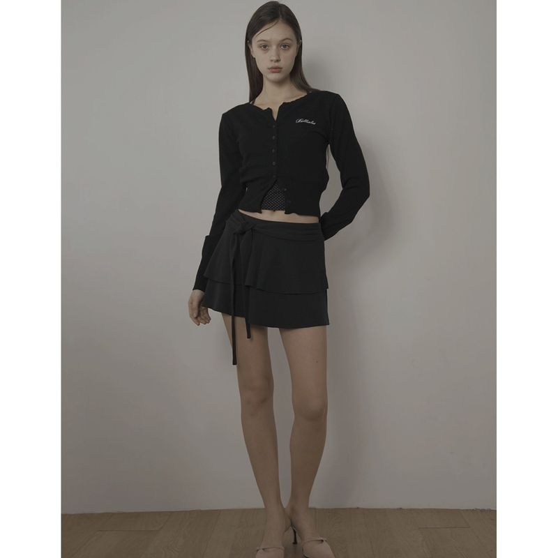 PLIE SKIRT-BLACK