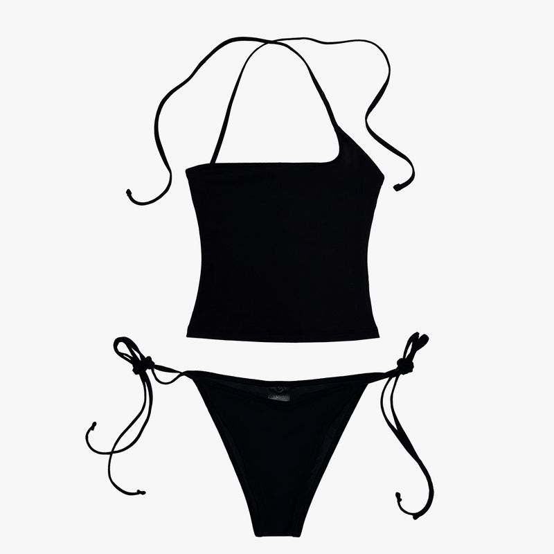 Nati asymmetric bikini - black