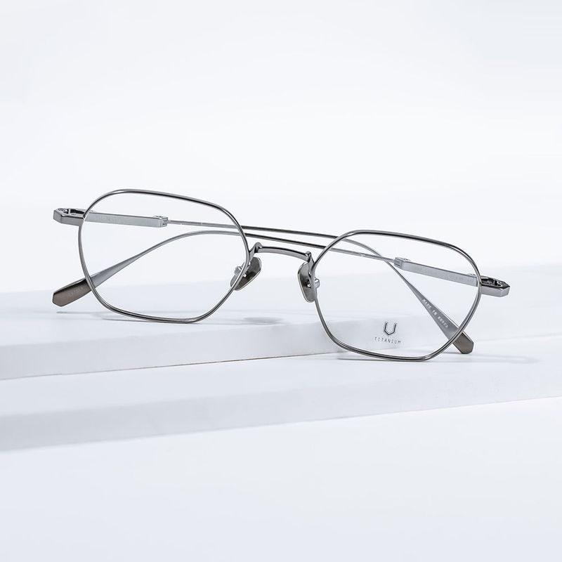 Knouun Square titanium glasses CODE. 102. A Dark Gray