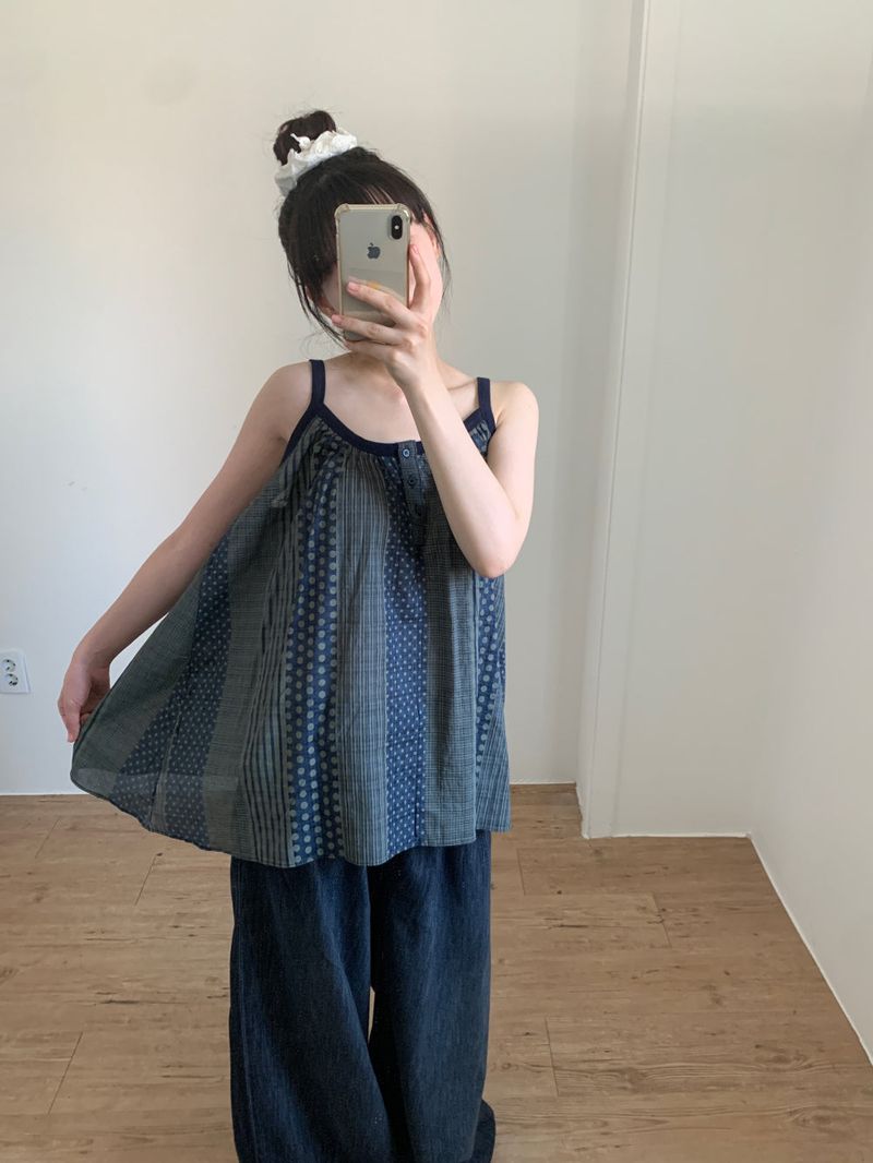 Humming Patchwork sleeveless (2color)