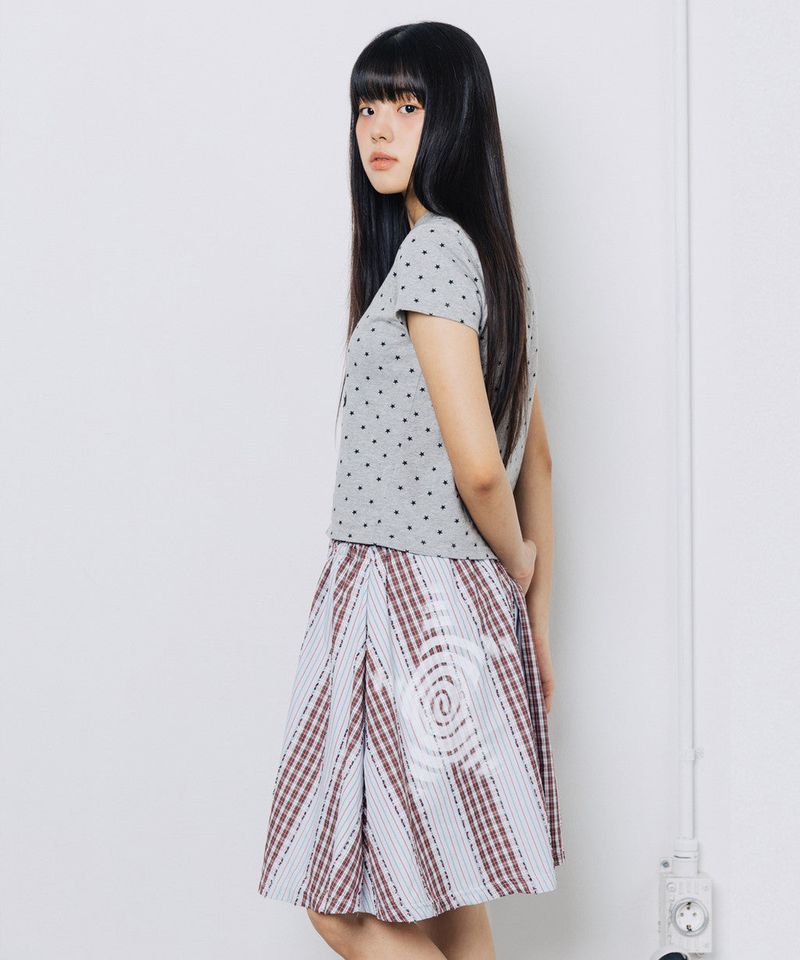 WEBHOUSE（ウェブハウス）の「Check Twister Star Skirt - Stripe Red（Skirts）」
