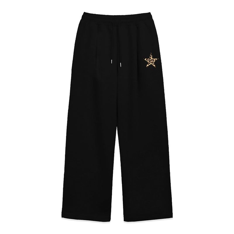 LEOPARD STAR ONE TUCK WIDE SWEAT PANTS (2color)