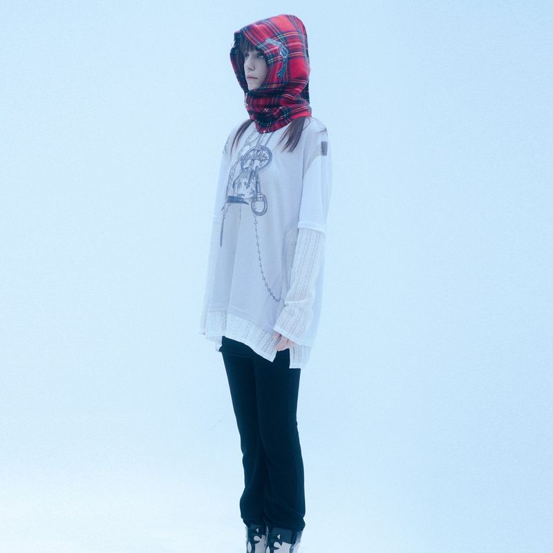 1 5 pistol check balaclava - RED