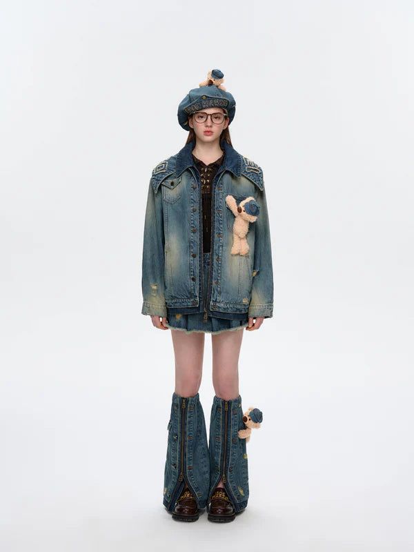 13DE MARZO(トレセ・デ・マルゾ)の「13DE MARZO Double-layer Denim Leg Warmers(Fashion Accessories)」