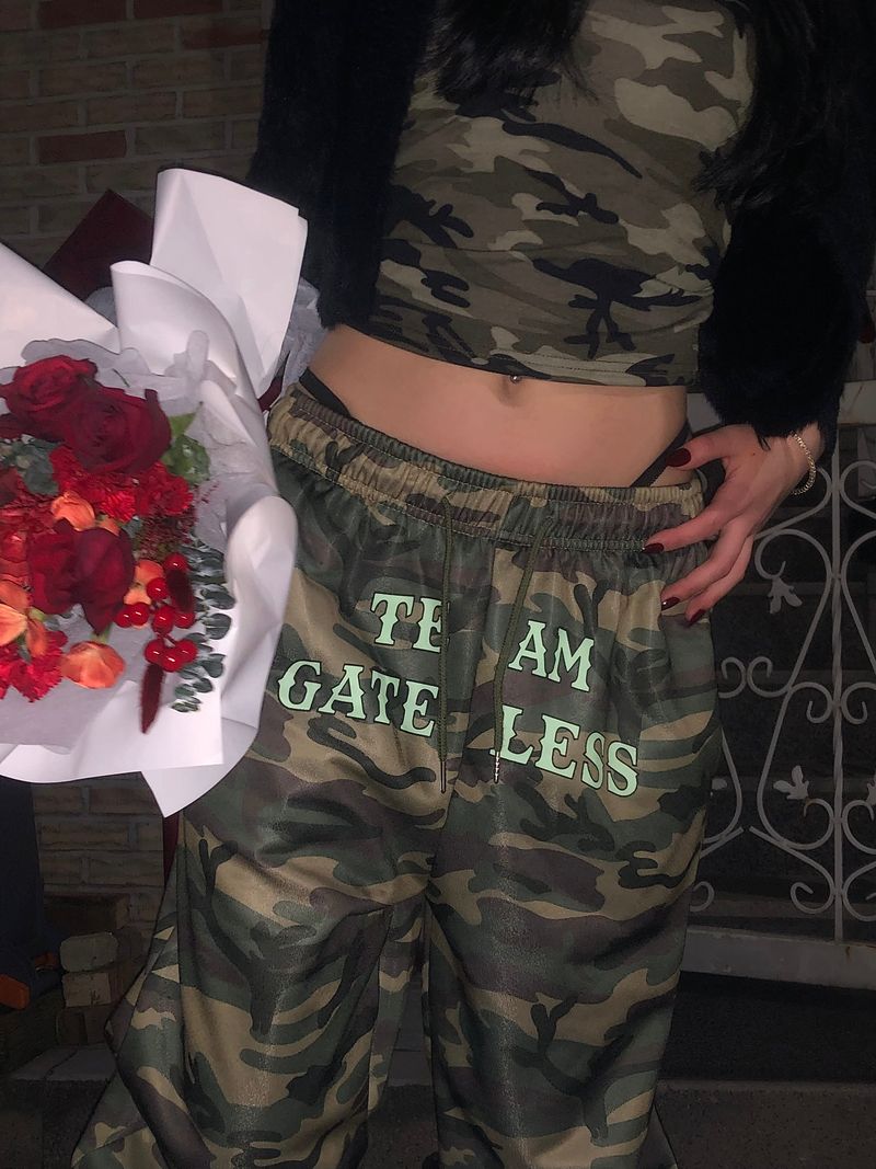 (2 Type) Patterned Wide Sweatpants