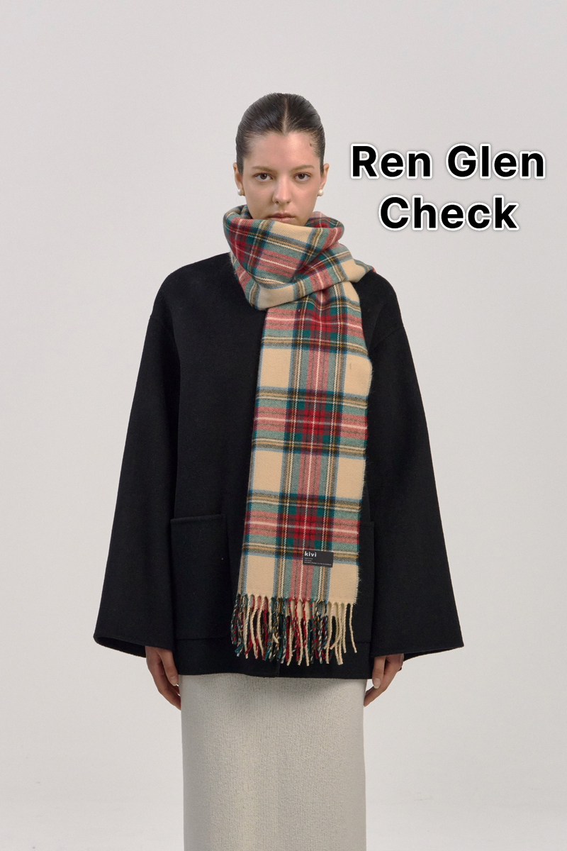 Checked muffler winter scarf (12COLOR)