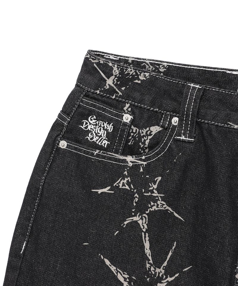 PRINTED CARPENTER DENIM PANTS BLACK(CV2FSUD110A)